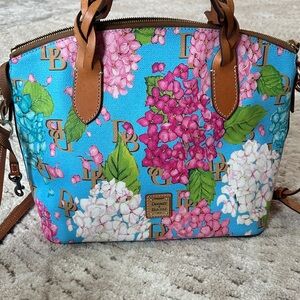 Dooney & Bourke Hydrangea Satchel - Blue and Pink